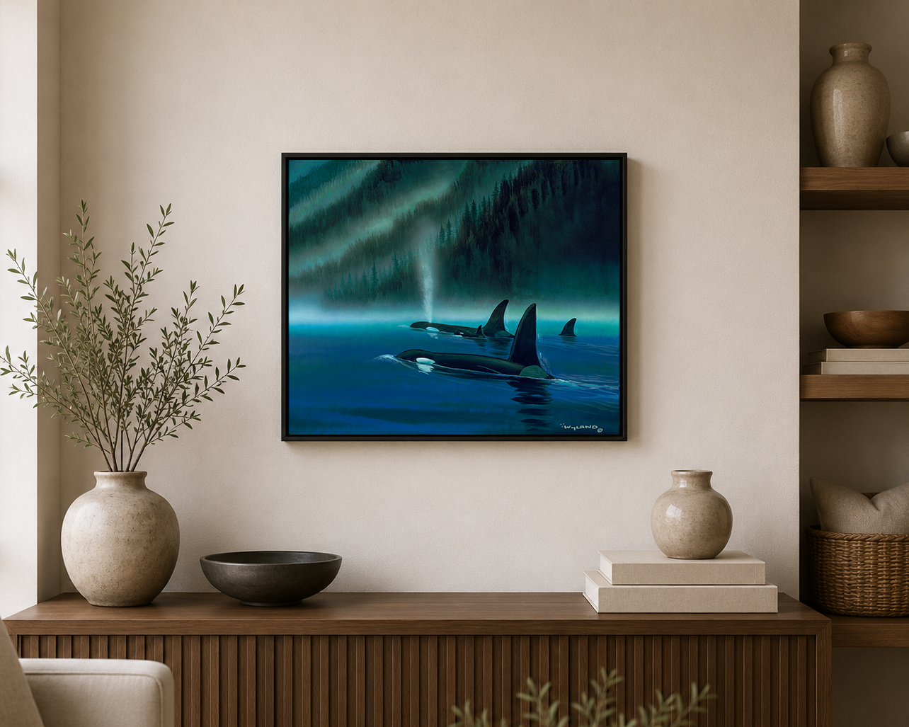 Pacific Northwest Waters — an embellished painting by Wyland